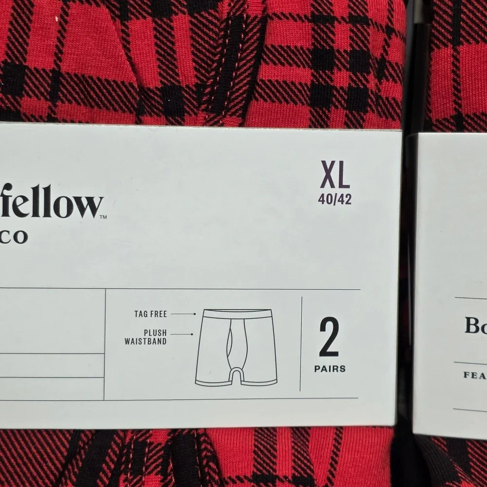 Goodfellow & Co Men XL 6 Black 6 Plaid Boxer Briefs 12 Pairs Bulk Lot 85Z94
